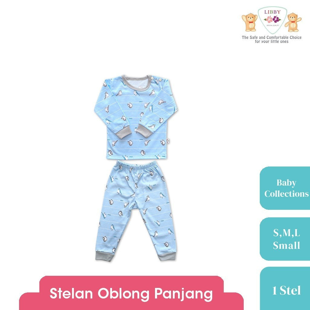 LIBBY Setelan Piyama Panjang Anak Laki Laki Perempuan Motif Baby Collections (1 stel)