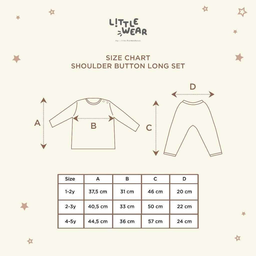 Little Wear Shoulder Button Long Set 23.0 by Little Palmerhaus (Setelan Baju Anak Lengan Panjang)