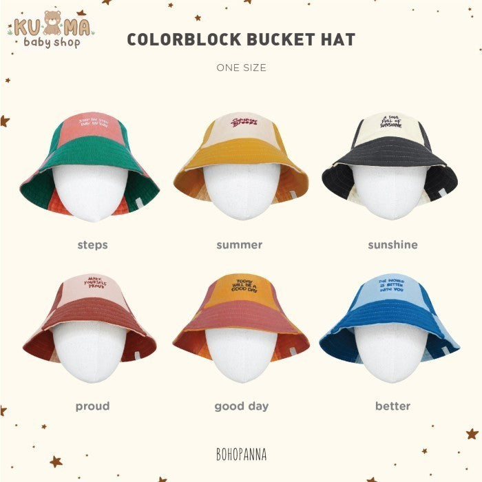 BOHOPANNA - COLORBLOCK BUCKET HAT - TOPI ANAK