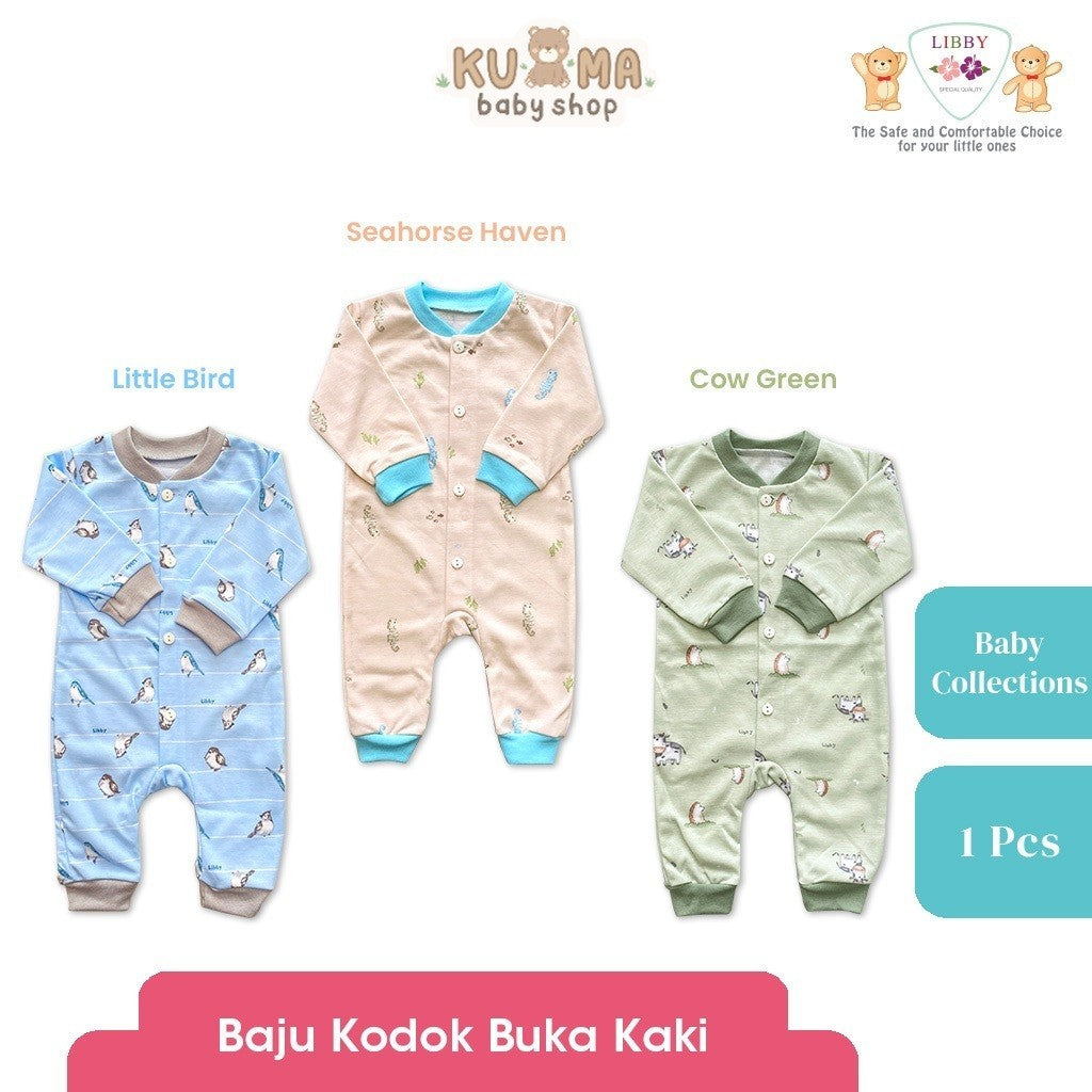 LIBBY Piyama Baju Kodok Newborn Bayi Laki laki Perempuan Motif Baby Collections (1 pcs)-Sleepsuit-Bodysuit-Play Suit-Jumper Pendek-Jumper Panjang