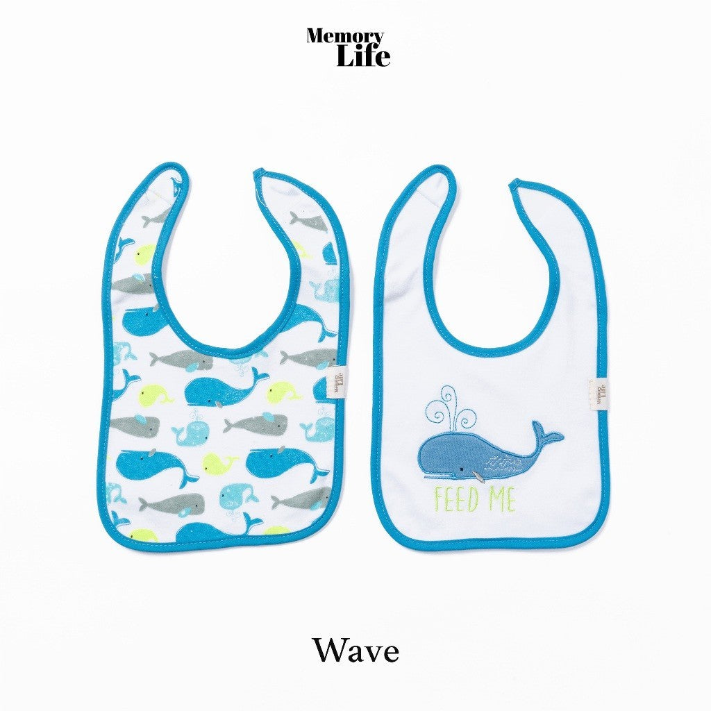 MemoryLife - Drool Catcher 2 Set Square Bib | Celemek Bayi Slabber - MemoryLife Essentials