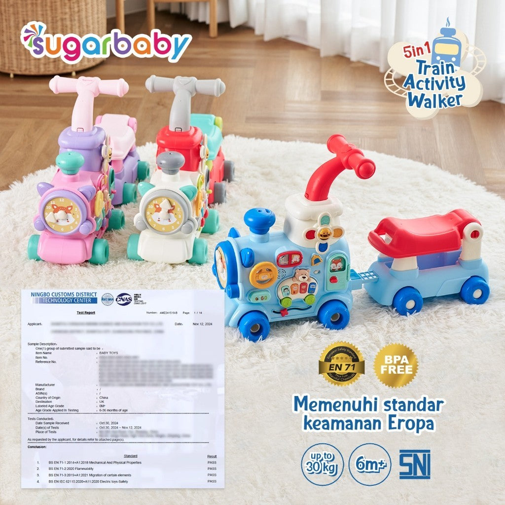 Sugarbaby Train Activity Walker 5in1 Mode/Baby Walker/Mainan Dorong Bayi