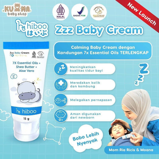 hiboo Zzz Deep Sleep Baby Cream 15 gr 7X Essential Tidur & Kolik – Calming Baby Cream Skincare Anak Bayi Newborn Body Lotion Mama’s A88