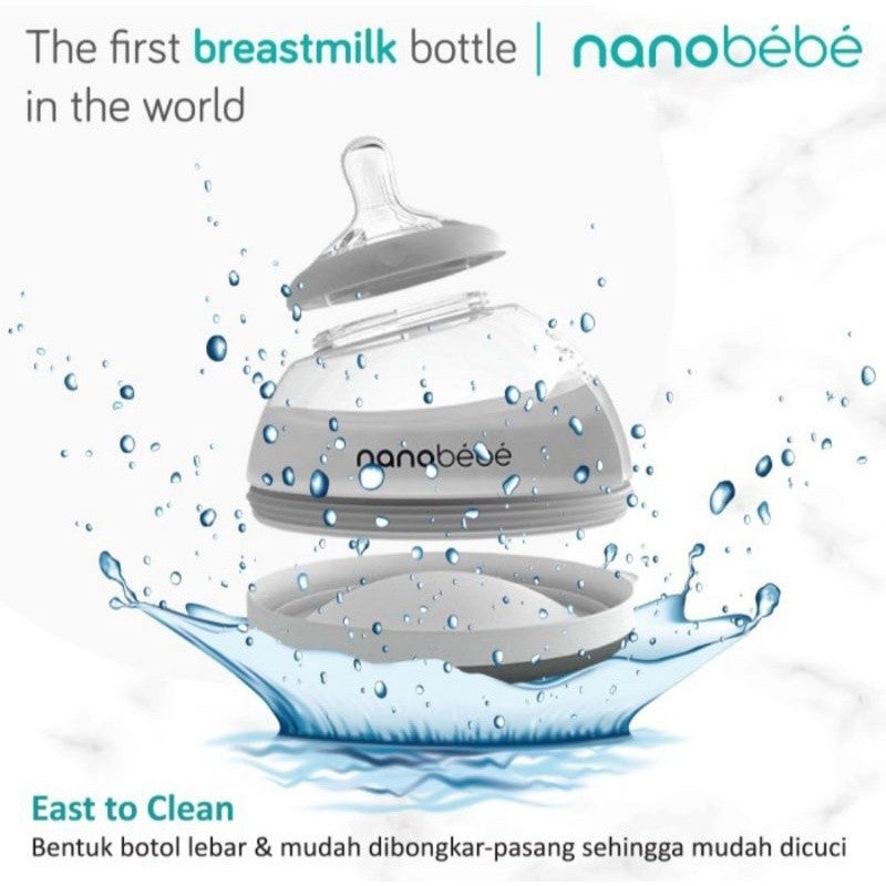 Nanobebe 150ml Twin Pack Gray Anti Colic –  Botol Susu Bayi Anak Anti Kolik