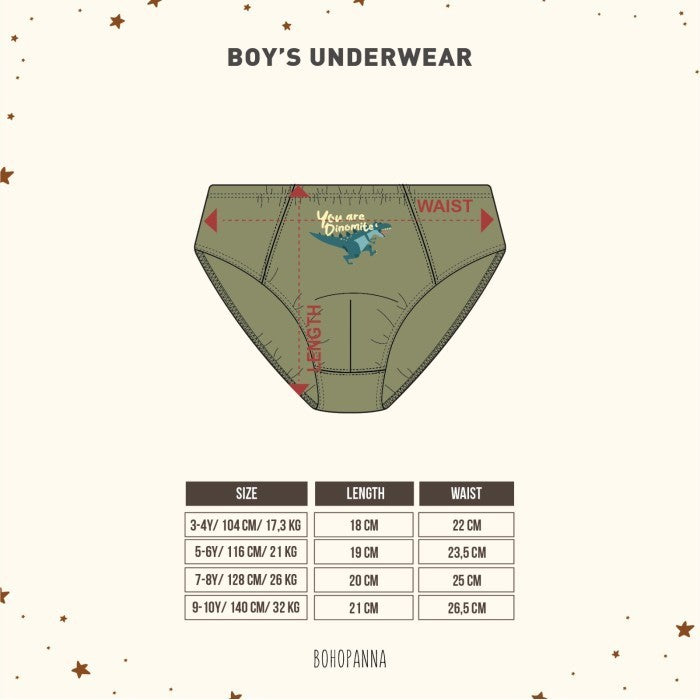 BOHOPANNA - BOY'S BOYS UNDERWEAR SET - CELANA DALAM ANAK