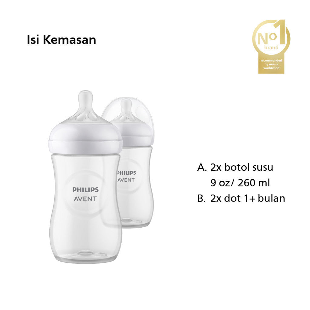 Philips Avent Bottle Natural Response 3.0 9OZ SCY903/02 Botol Susu 2pcs