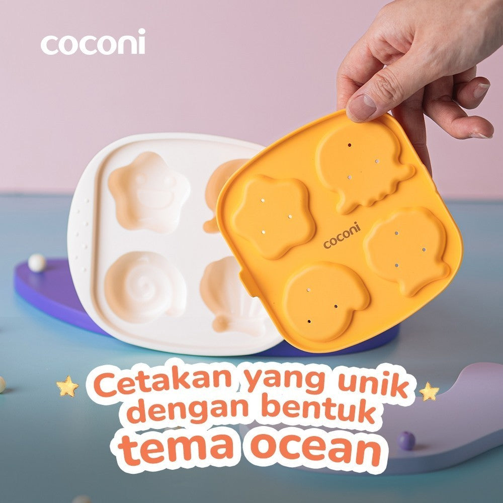 COCONI Silicone Ice Tray Cube | Cetakan Makanan / Es Batu Tempat Penyimpanan Makanan MPASI