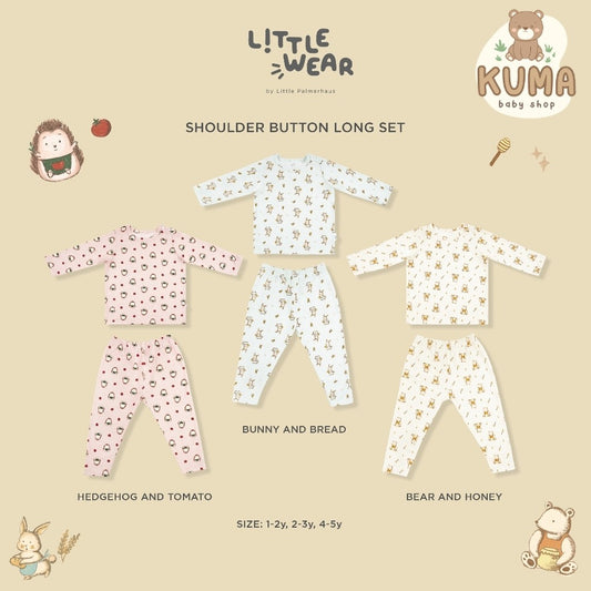 Little Wear Shoulder Button Long Set 23.0 by Little Palmerhaus (Setelan Baju Anak Lengan Panjang)