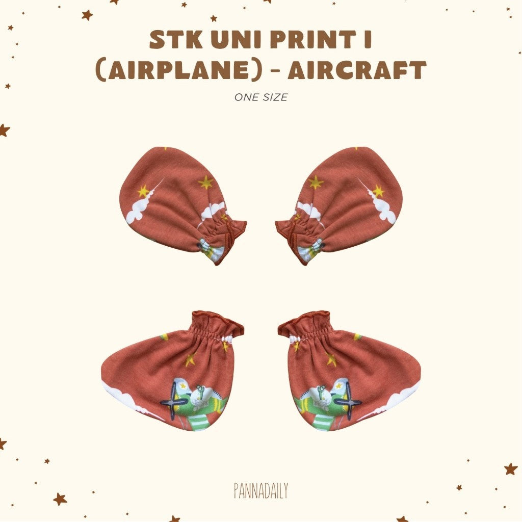 BOHOPANNA - PANNADAILY - STK UNI PRINT I Airplane - Mitten Dan Booties Anak