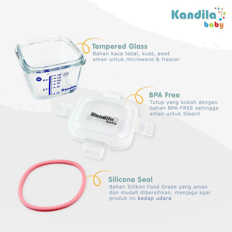 Kandila Glass Food Container 160ml KDL027-A2