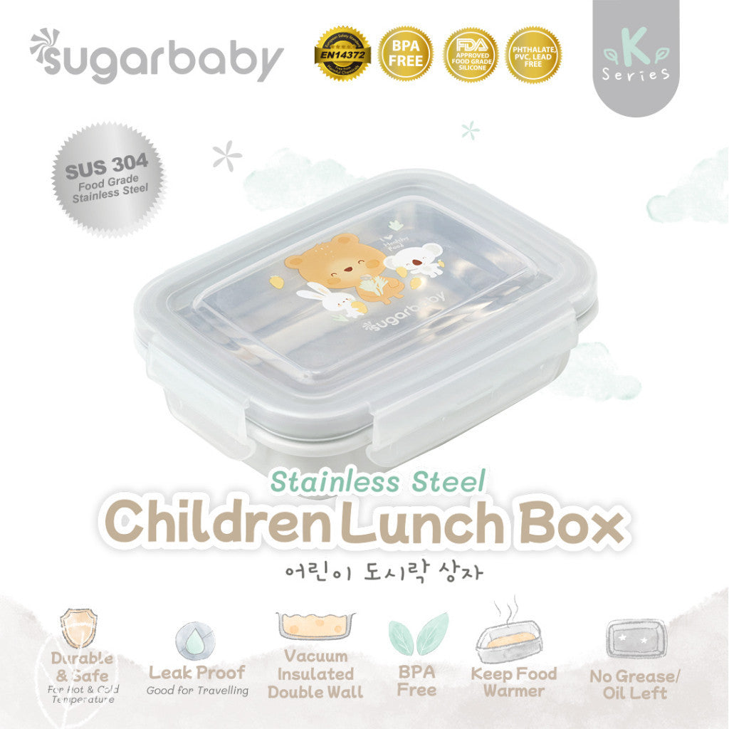 Sugar baby Stainless Steel Children Lunch box / Kotak Makan stainless Sugarbaby/ Kotak Makan Anak/ Kotak Bekal Anak