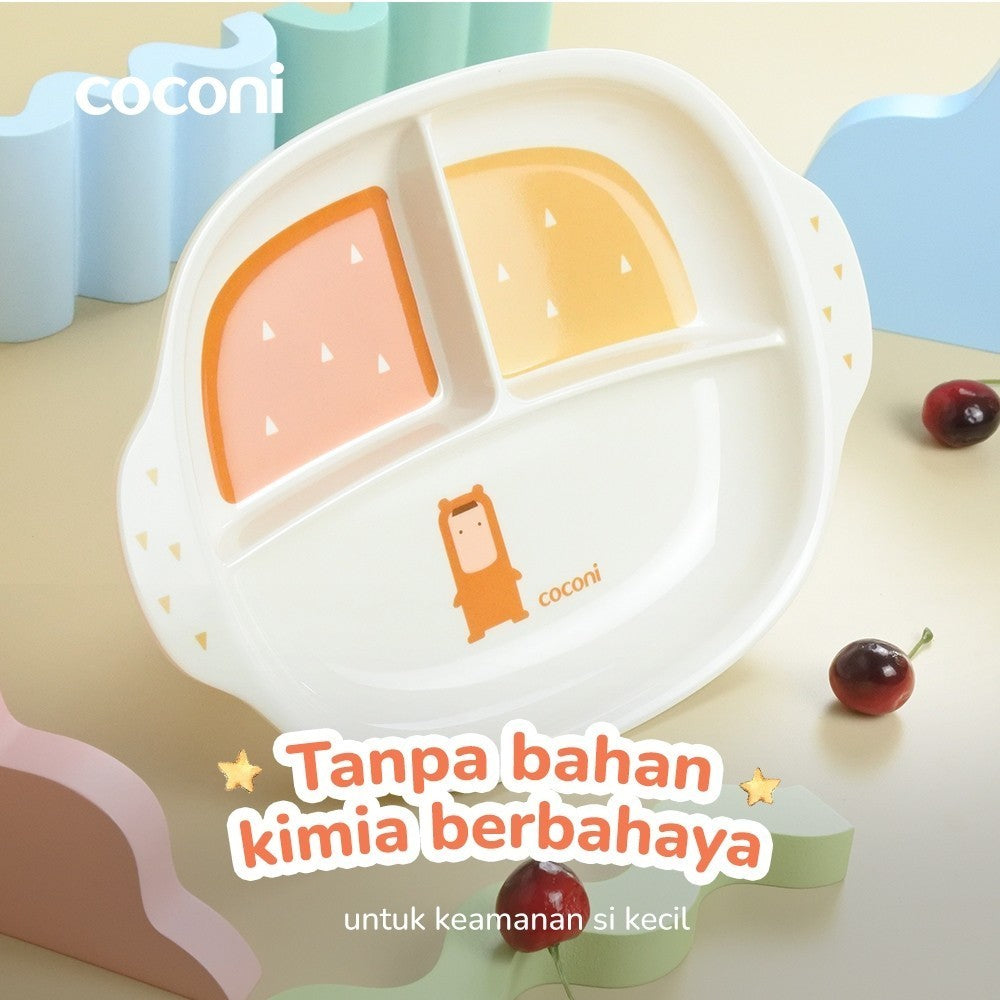 COCONI Melamine MunchPlate | Piring Makan Anak Bayi Sekat Tiga BPA FREE FOOD GRADE