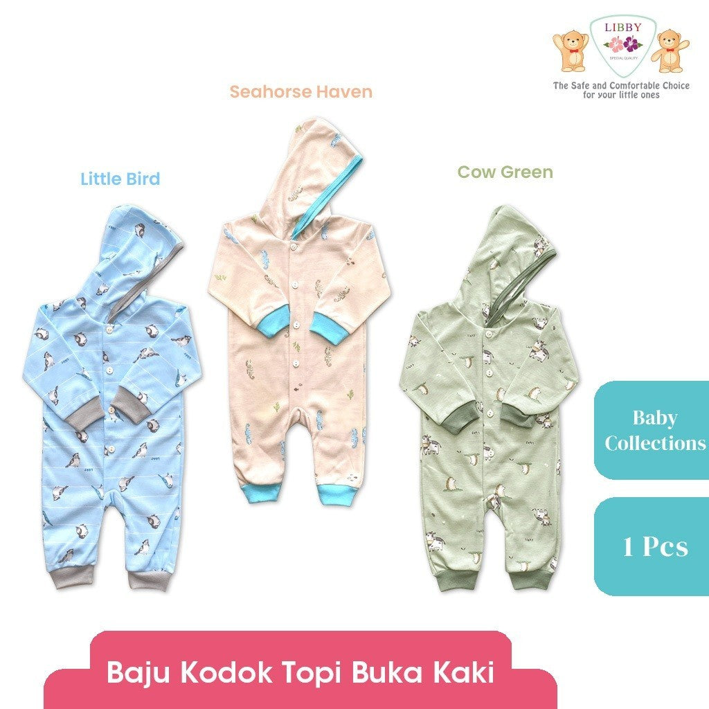 LIBBY Piyama Baju Kodok Newborn Bayi Laki laki Perempuan Motif Baby Collections (1 pcs)-Sleepsuit-Bodysuit-Play Suit-Jumper Pendek-Jumper Panjang