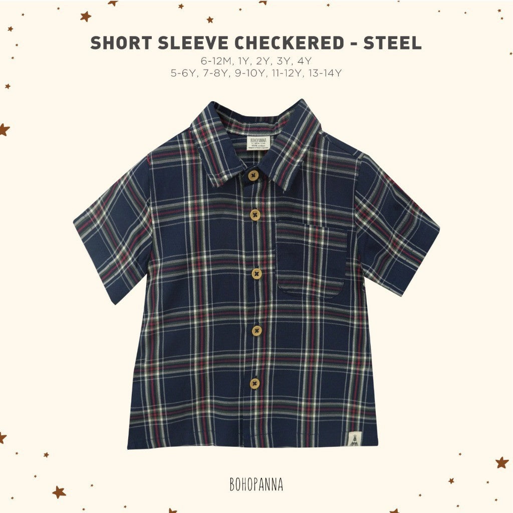 BOHOPANNA - SHORT SLEEVE CHECKERED - Atasan Anak Laki-Laki 2523