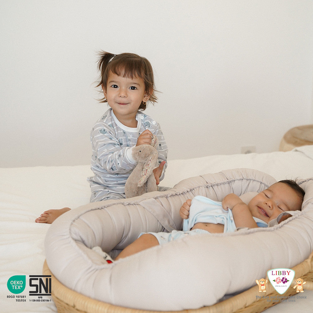 LIBBY  Setelan Piyama Oblong Pendek Anak Laki Laki Perempuan Motif Baby Collections (1 stel)