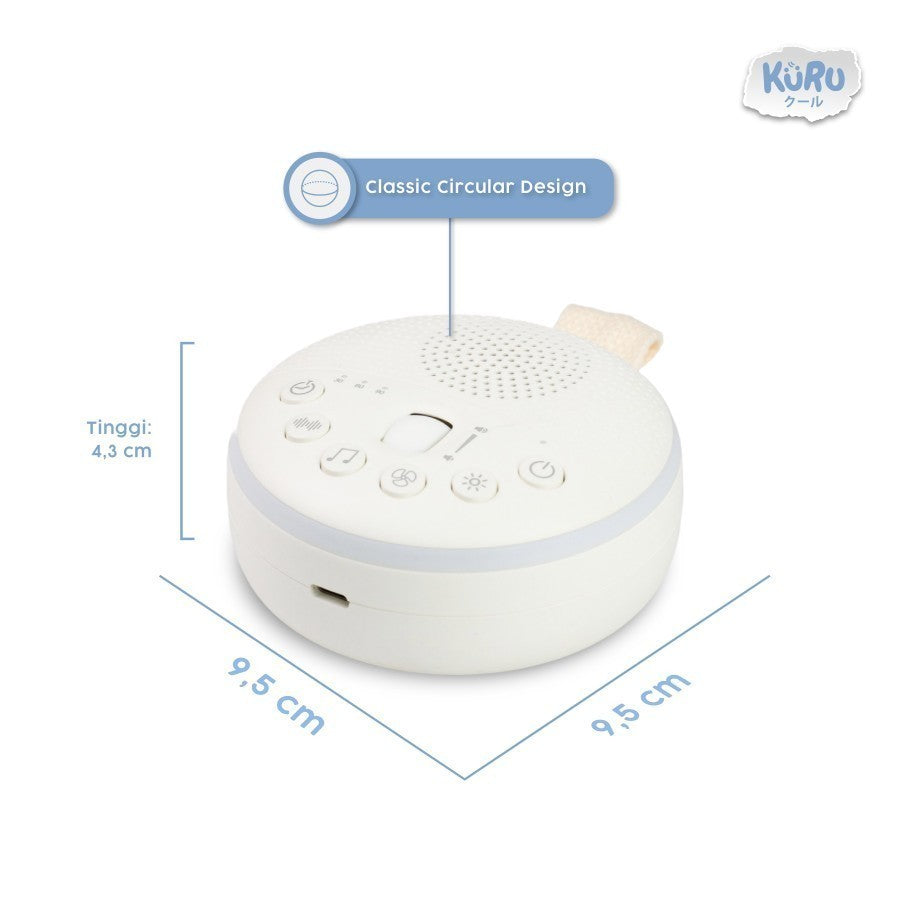 KURU W15 Portable Baby White Noise Sound Machine Shusher with LED Night Lamp