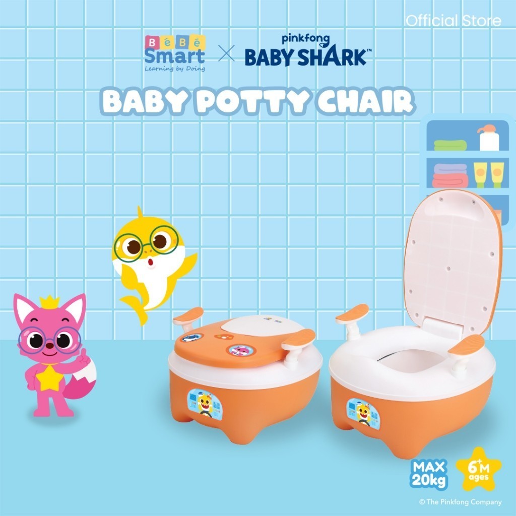 BEBE SMART Pinkfong Pink fong Toilet Training Anak Baby Shark / Baby Potty Chair / Potty Training / Toilet Training