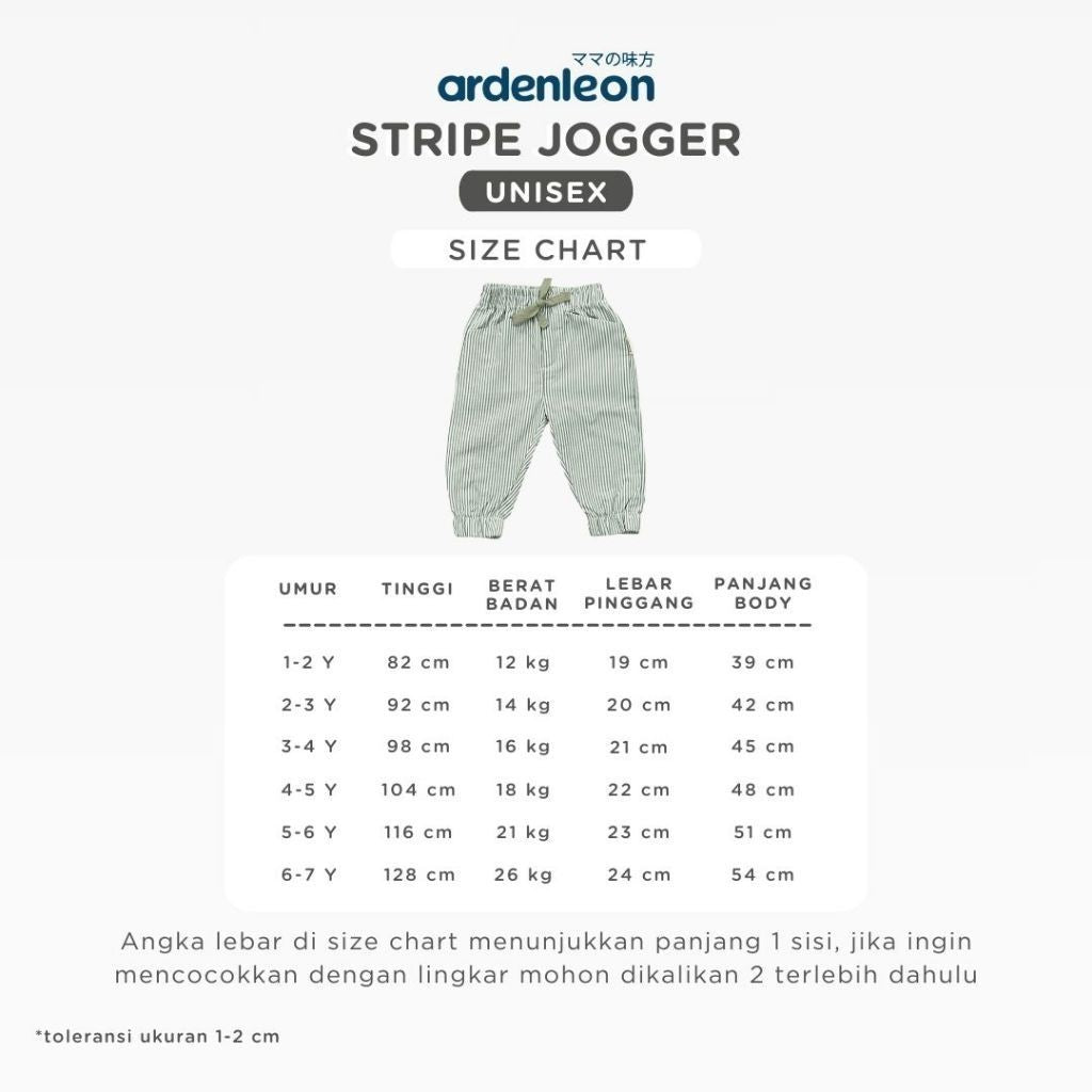 ARDENLEON Celana Panjang Anak Stripe Jogger 1 - 7 Tahun