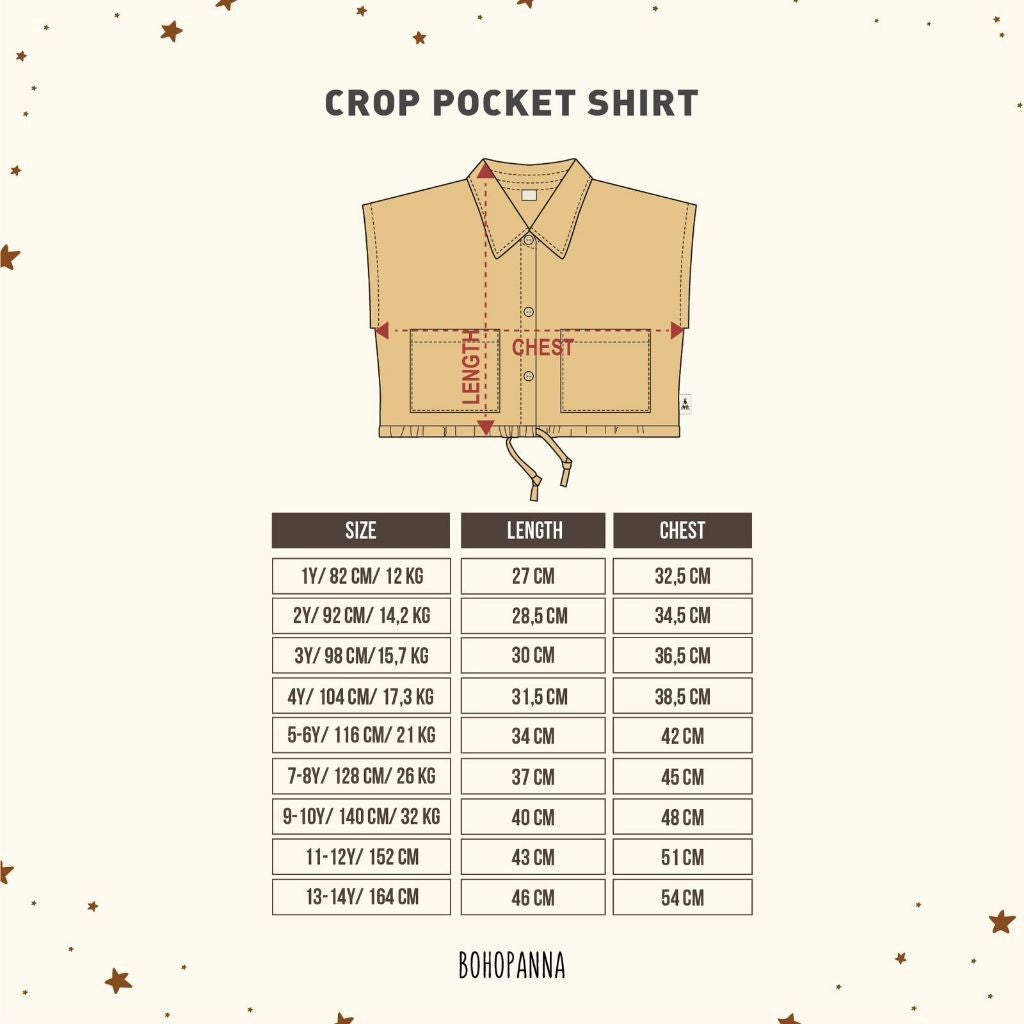 BOHOPANNA - CROP POCKET SHIRT - Atasan Anak Perempuan