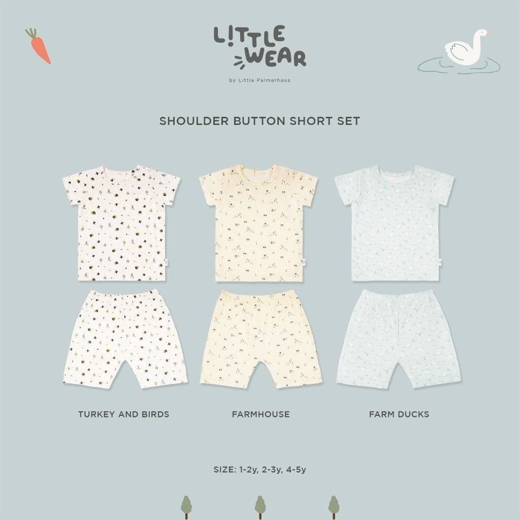 Little Palmerhaus - Little Wear Shoulder Button Short Set 22.0 (Setelan Anak Lengan Pendek)