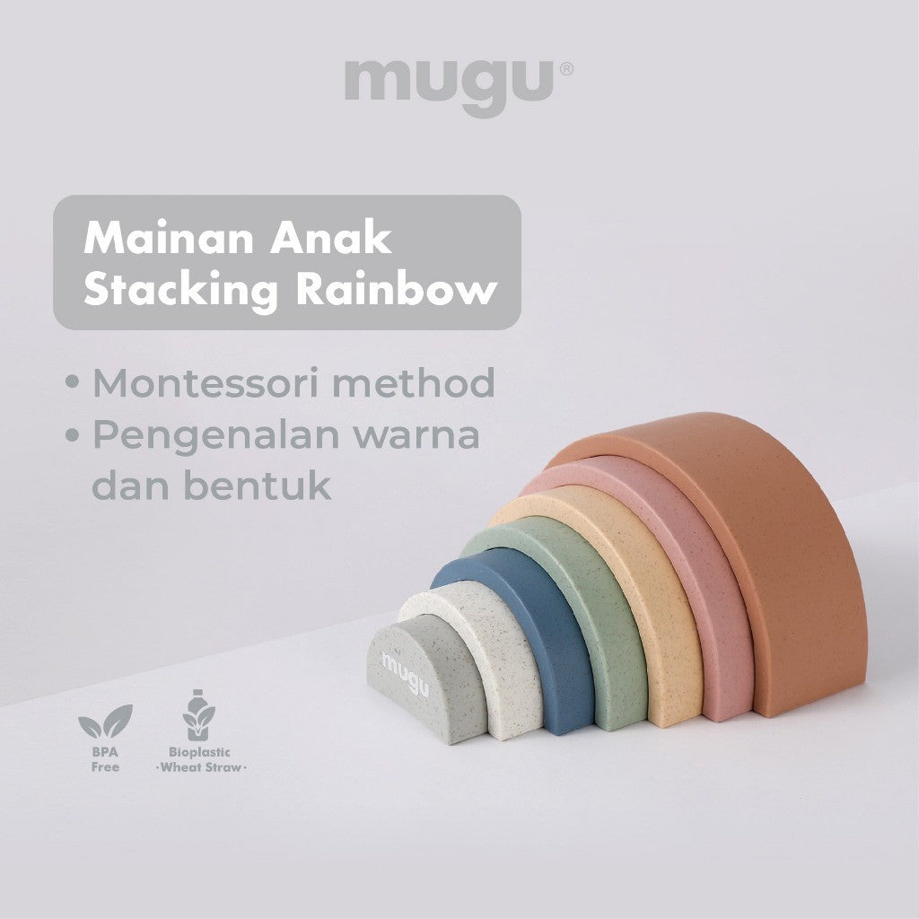 Mainan Edukatif Anak | Mainan Susun Montessori Edukatif | Wheat Straw Bahan Jerami Gandum | BPA Free & SNI - mugu Sensory Toys