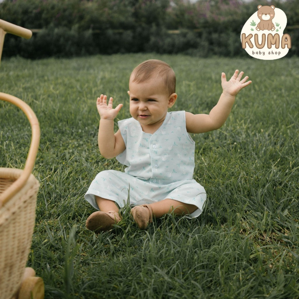 Little Palmerhaus - Little Wear Button Sleeveless Set 22.0 (Setelan Bayi Lengan Buntung)