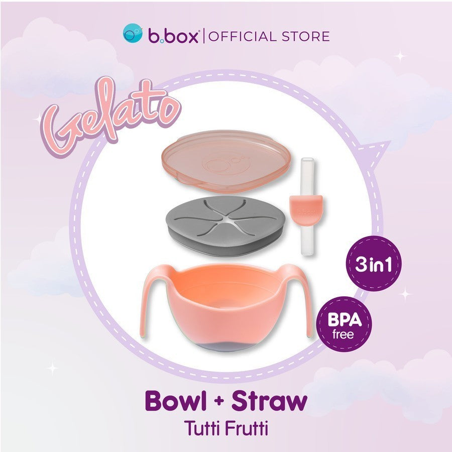 B.Box Bowl + Straw / Tempat Snack / Snack Keeper / bbox / Snack Holder 6m+