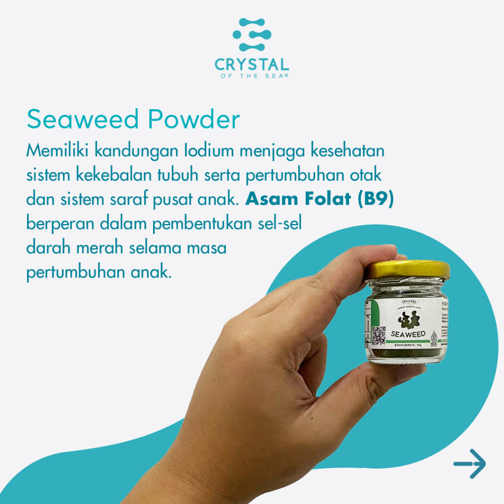 Crystal of the Sea | Seaweed Powder (10GR) / Bubuk Rumput Laut / Bubuk Nori - Taburan Sup MPASI NON MSG