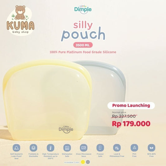 Little Dimple Silly Pouch Silikon Pouch Pompa Asi Makanan Anti Tumpah 3500 ml 3500ml
