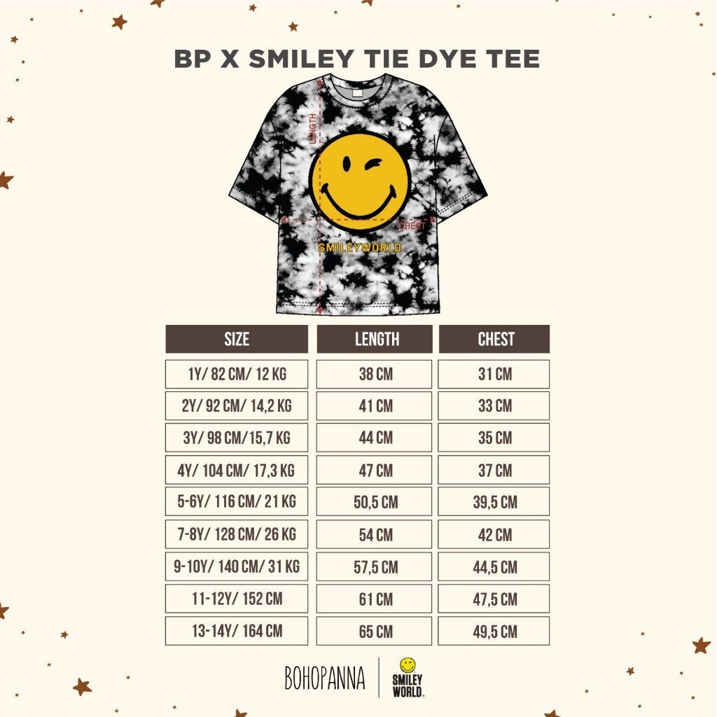 BOHOPANNA - BOHOPANNA X SMILEY - TIE DYE TEE - Kaos Anak - Atasan Anak 2504
