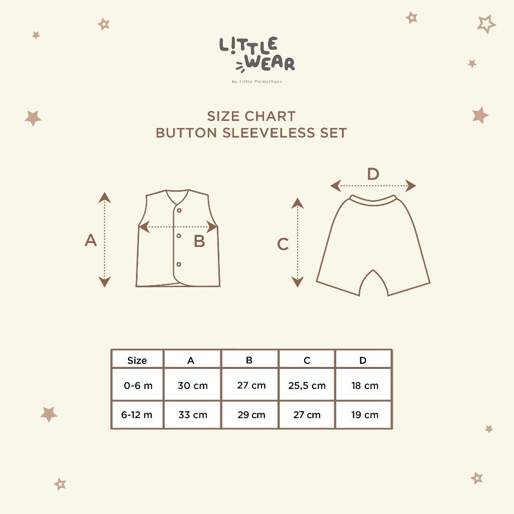 Little Palmerhaus - Little Wear Button Sleeveless Set 22.0 (Setelan Bayi Lengan Buntung)