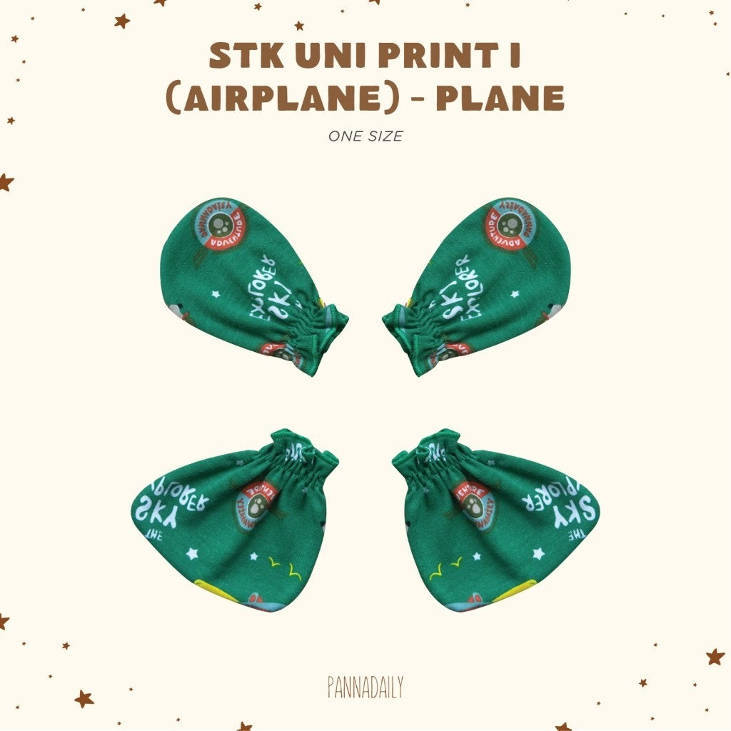 BOHOPANNA - PANNADAILY - STK UNI PRINT I Airplane - Mitten Dan Booties Anak