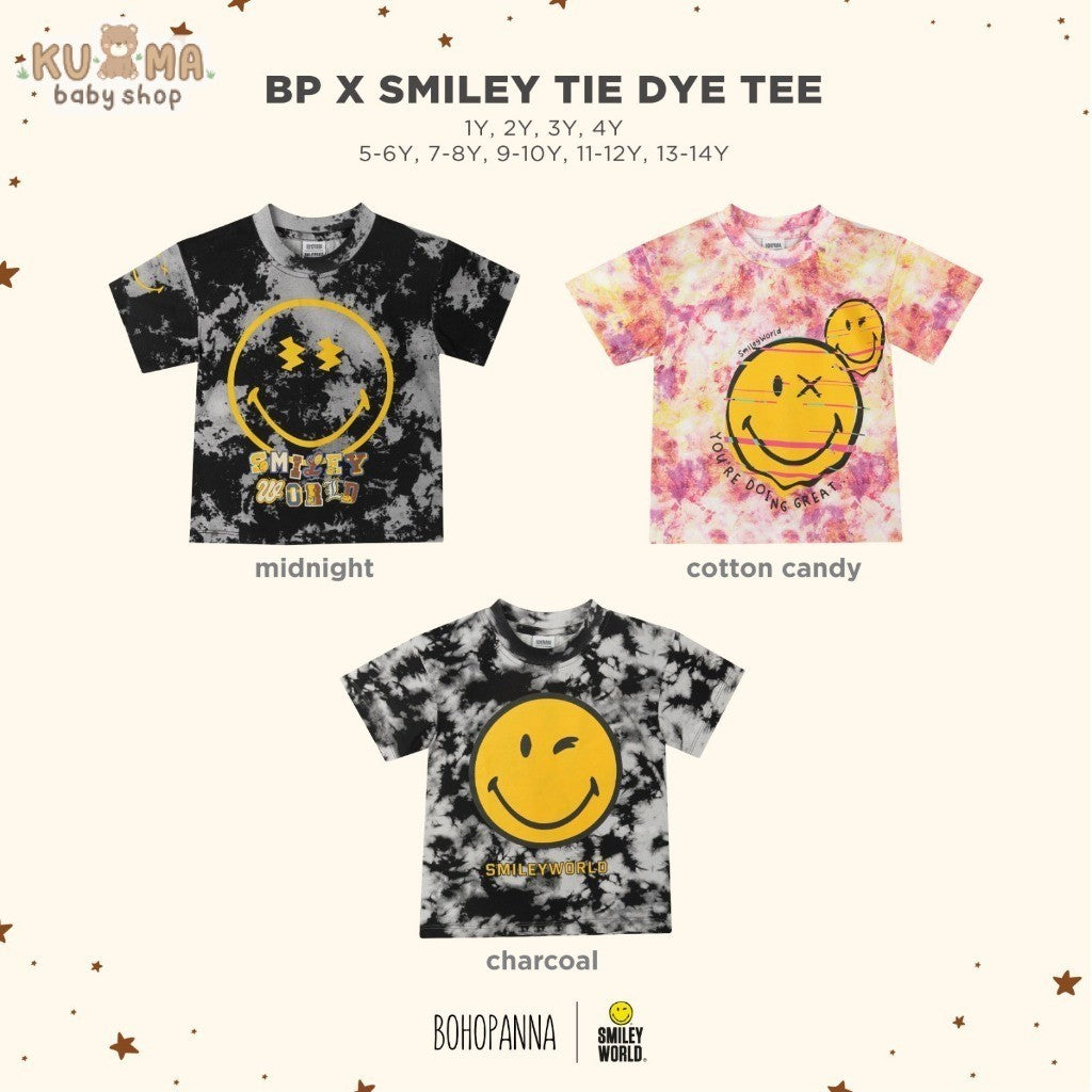 BOHOPANNA - BOHOPANNA X SMILEY - TIE DYE TEE - Kaos Anak - Atasan Anak 2504