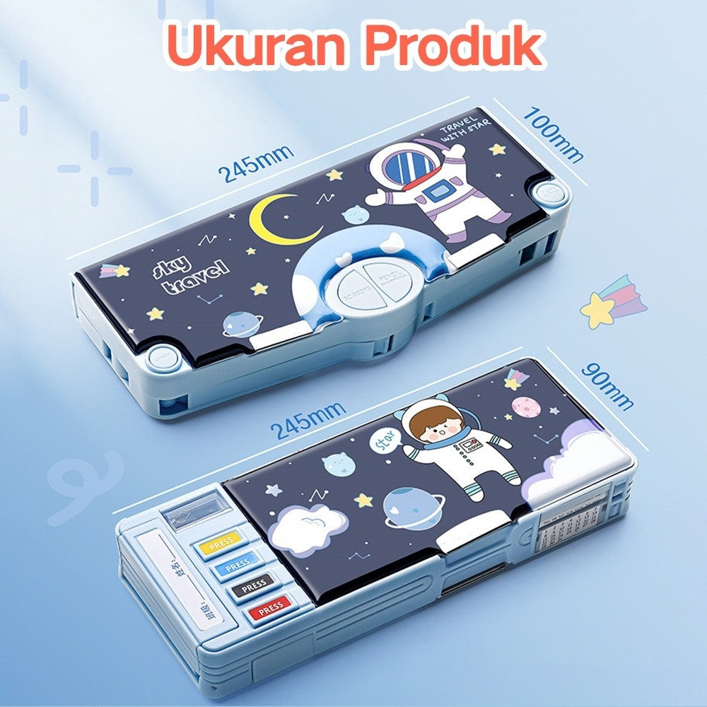 Hannei Tempat Pensil Multifungsi Motif Untuk Anak Kotak Pensil Case
