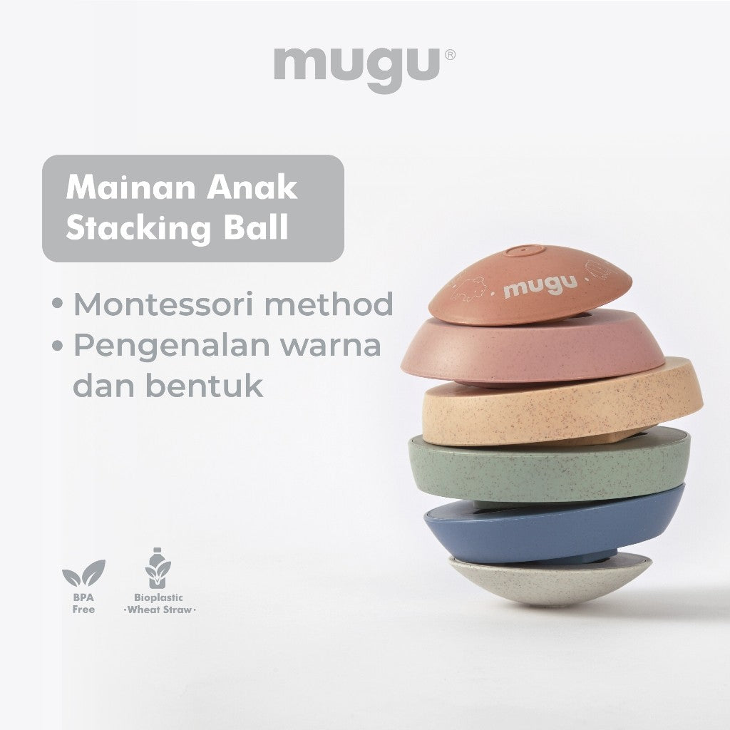 Mainan Edukatif Anak | Mainan Susun Montessori Edukatif | Wheat Straw Bahan Jerami Gandum | BPA Free & SNI - mugu Sensory Toys