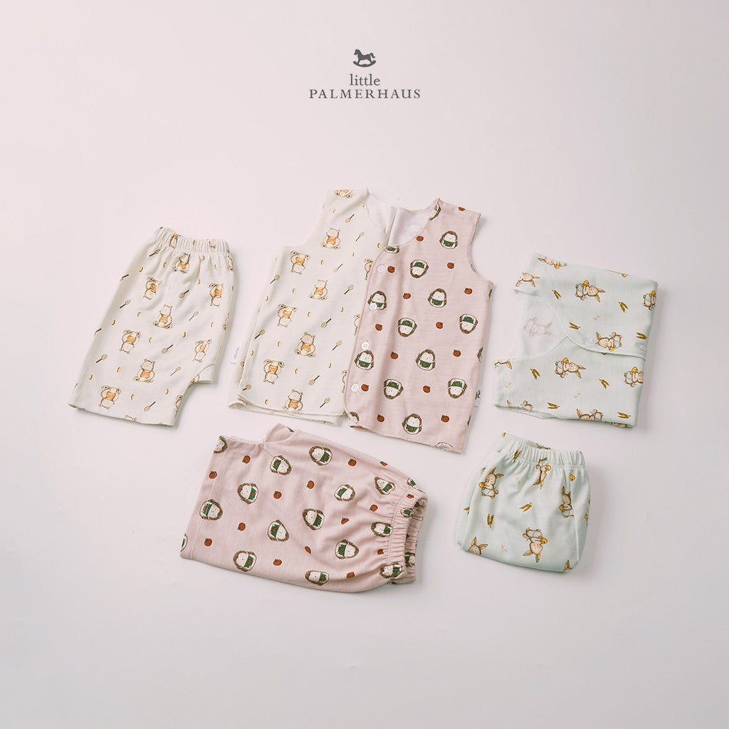 Little Wear Button Sleeveless Set 23.0 by Little Palmerhaus (Setelan Baju Anak Lengan Buntung)