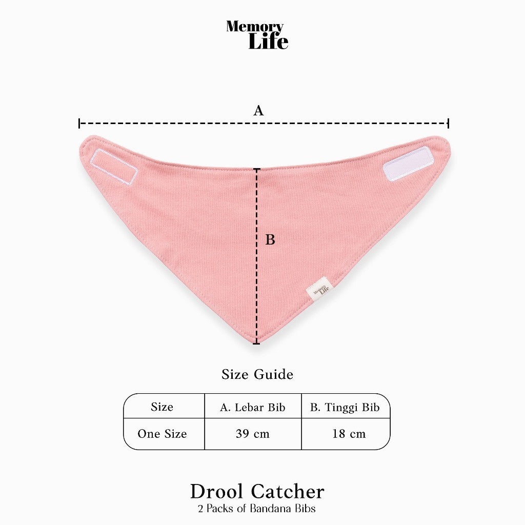 MemoryLife - Drool Catcher 2 Set Bandana Bib | Celemek Bayi Slabber - MemoryLife Essentials