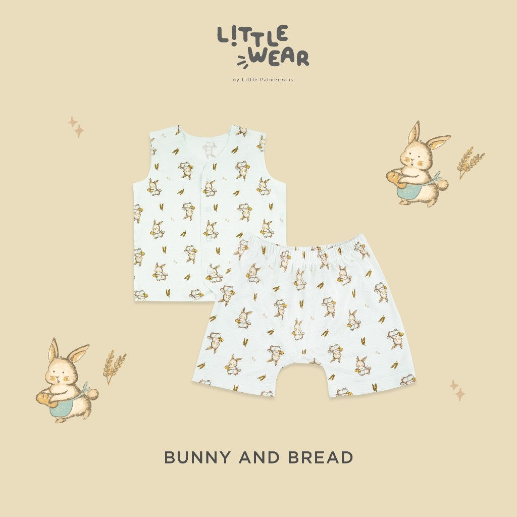 Little Wear Button Sleeveless Set 23.0 by Little Palmerhaus (Setelan Baju Anak Lengan Buntung)