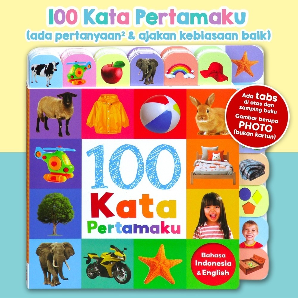 100 Kata Pertamaku Board Book (ada pertanyaan & ajakan kebiasaan baik) - buku edukasi anak [GinukGinuk]