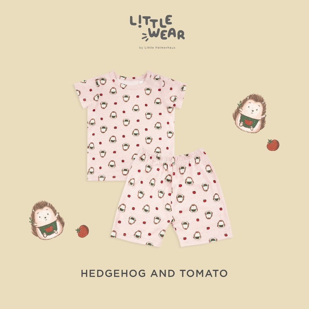 Little Wear Shoulder Button Short Set 23.0 by Little Palmerhaus (Setelan Baju Anak Lengan Pendek)