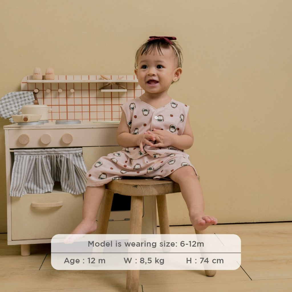 Little Wear Button Sleeveless Set 23.0 by Little Palmerhaus (Setelan Baju Anak Lengan Buntung)