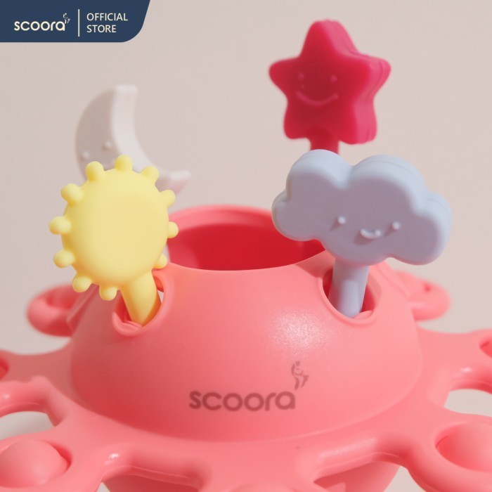 Scoora Premium Silicone Teether Pull Toys Mainan Sensorik Gigitan Bayi