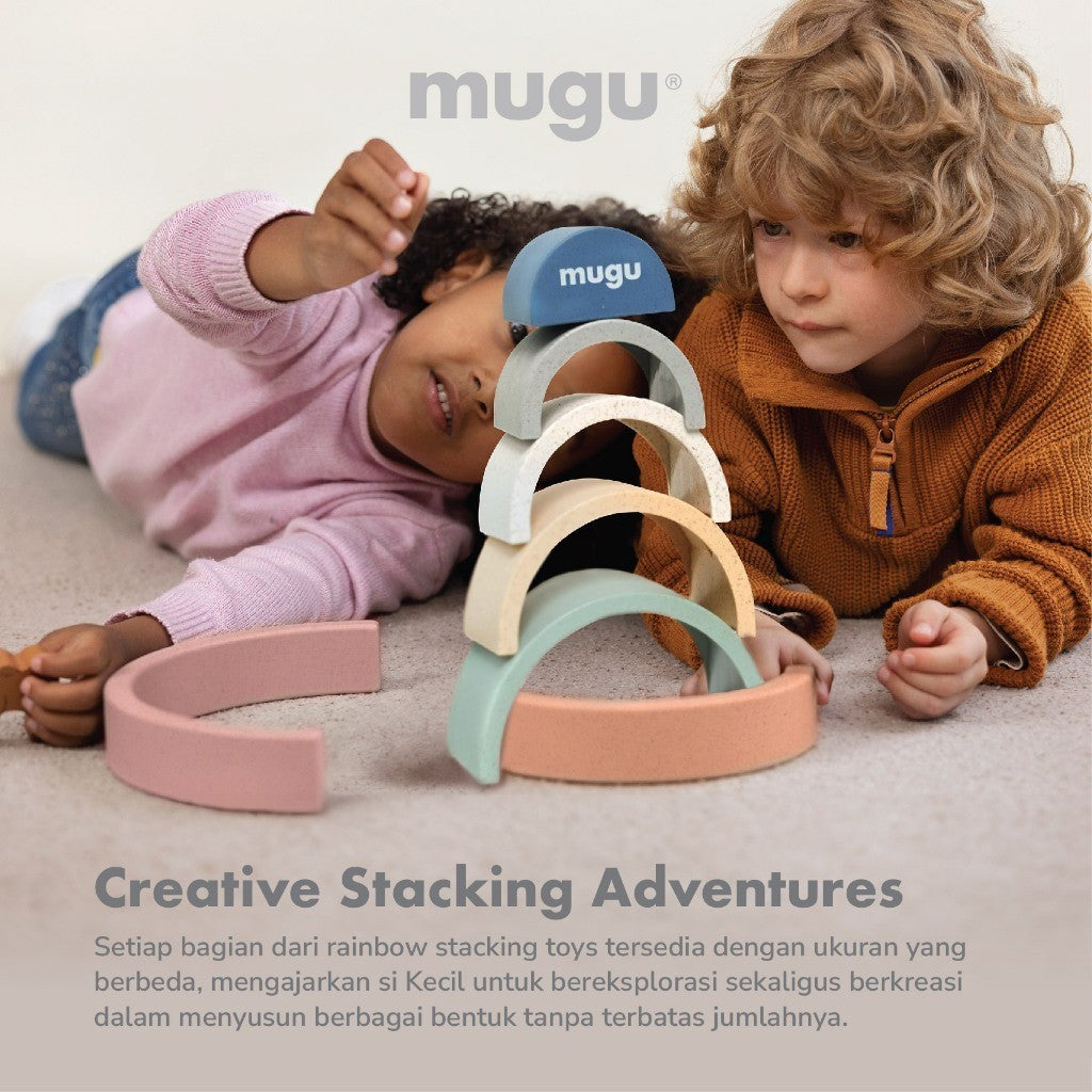 Mainan Edukatif Anak | Mainan Susun Montessori Edukatif | Wheat Straw Bahan Jerami Gandum | BPA Free & SNI - mugu Sensory Toys