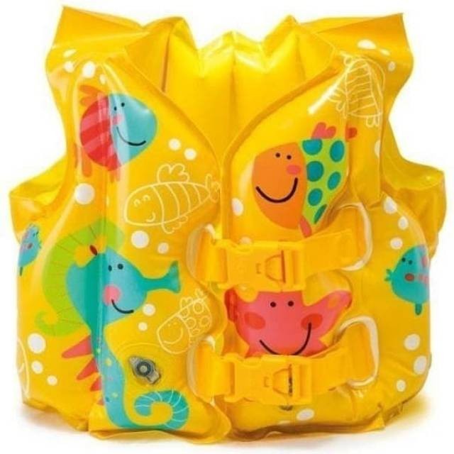 Jaket Jacket Rompi Pelampung Renang Anak Murah Yellow INTEX 59661 Swim Vest Life Jacket Yellow