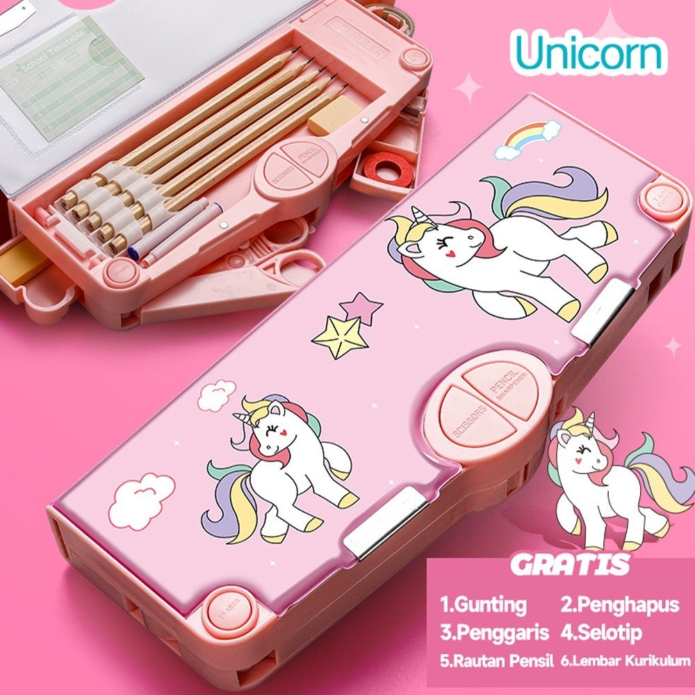 Hannei Tempat Pensil Multifungsi Motif Untuk Anak Kotak Pensil Case