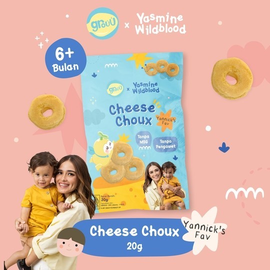Grouu x Yasmine - Snack MPASI & Balita [Strawberry Yoghurt & Banana Melts,  Bee Biscuit, Cheese Choux] - Healthy, No MSG