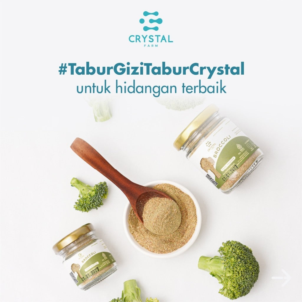 Crystal Farm | Broccoli Powder (20gr) (80gr)/ Bubuk Sayur Brokoli/ Vegetable Food Powder Gizi MPASI Non MSG