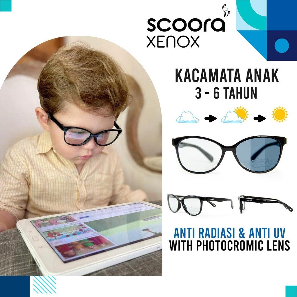 SCOORA Xenox Kacamata Anak (3 - 6thn) Anti Radiasi & Anti UV - Variasi Warna