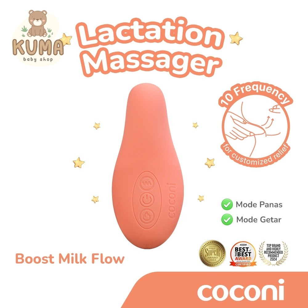 Coconi Warming Lactation Massager | Alat Pijat Laktasi ASI dengan Penghangat dan Getaran, Lancarkan ASI Tersumbat