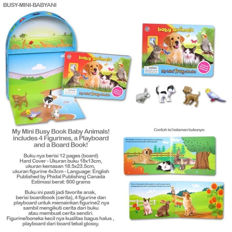 My Mini Busy Book includes 4 Figurines, a Playboard and a Board Book! [Phidal]